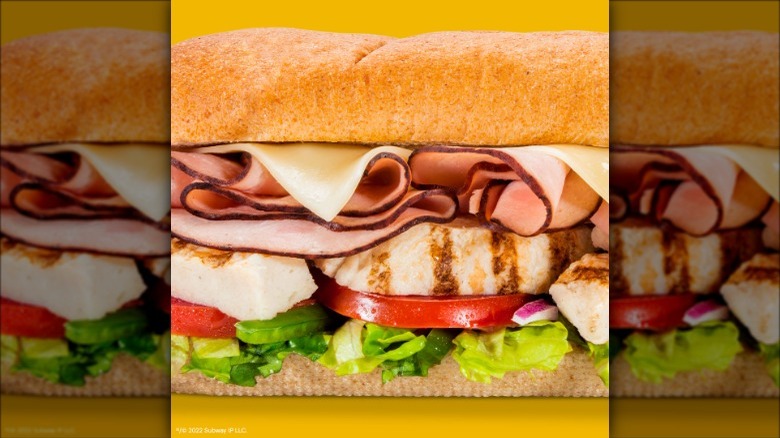 Subway chicken cordon bleu sandwich