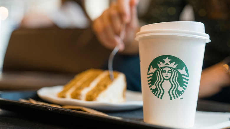 Starbucks and carrot cake