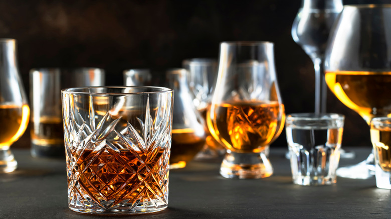 bourbon in glasses 