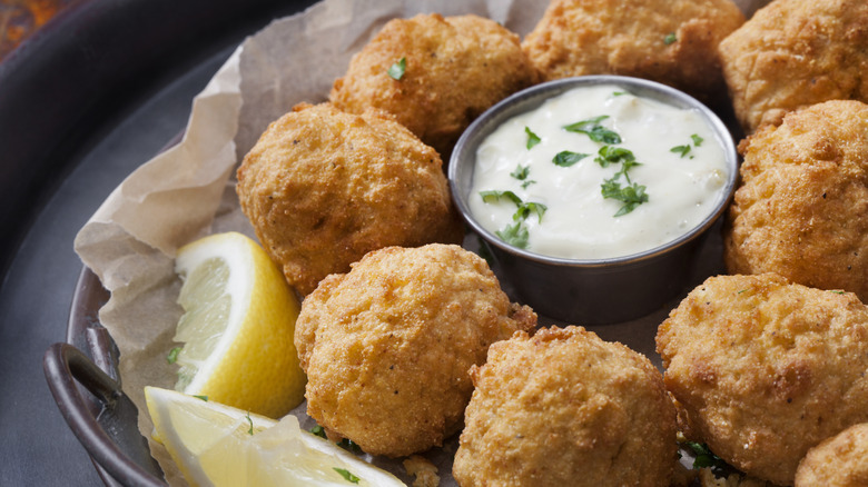 Plate of hush puppies