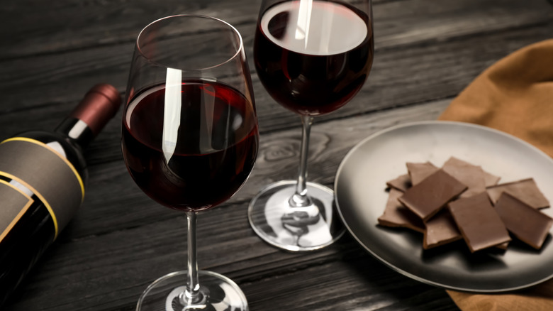 Dark chocolate and red wine