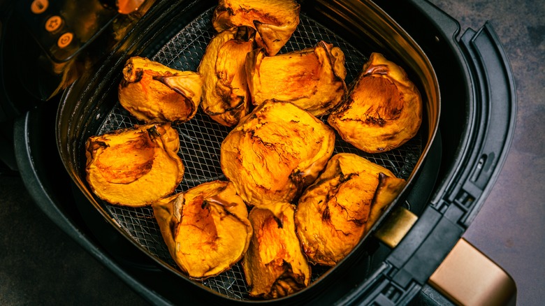 pumpkin inside air fryer