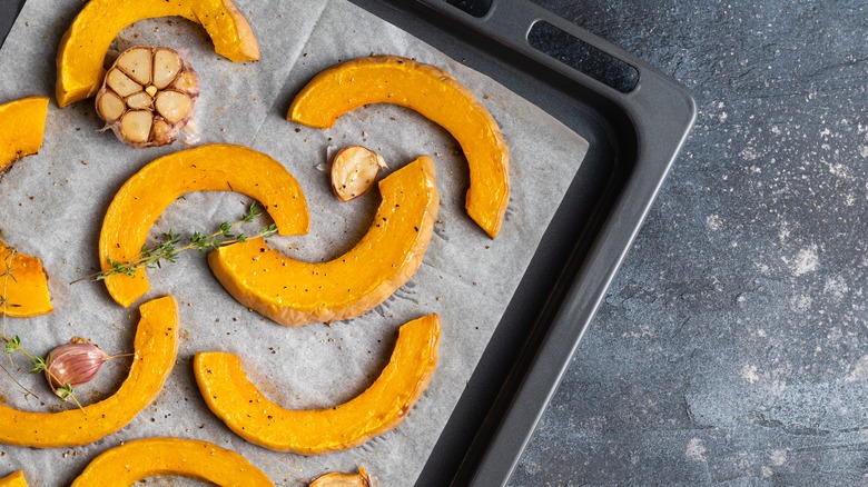 roasted squash slices