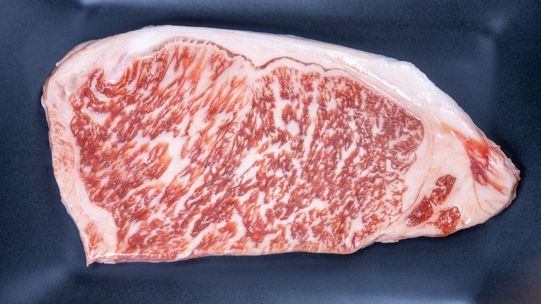 Wagyu steak with extensive marbling