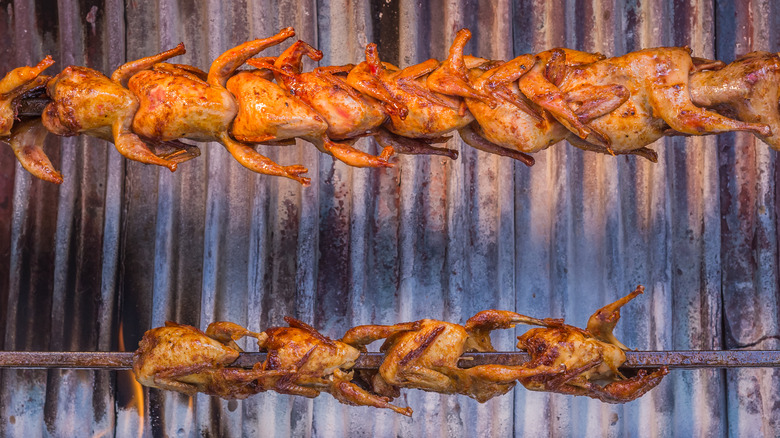 small and large rotisserie chicken