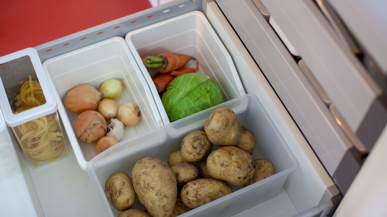 stored potatoes