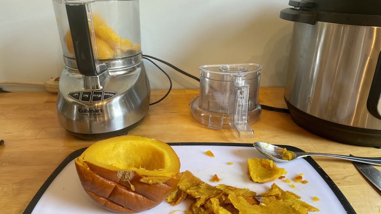 pumpkin and food processor 