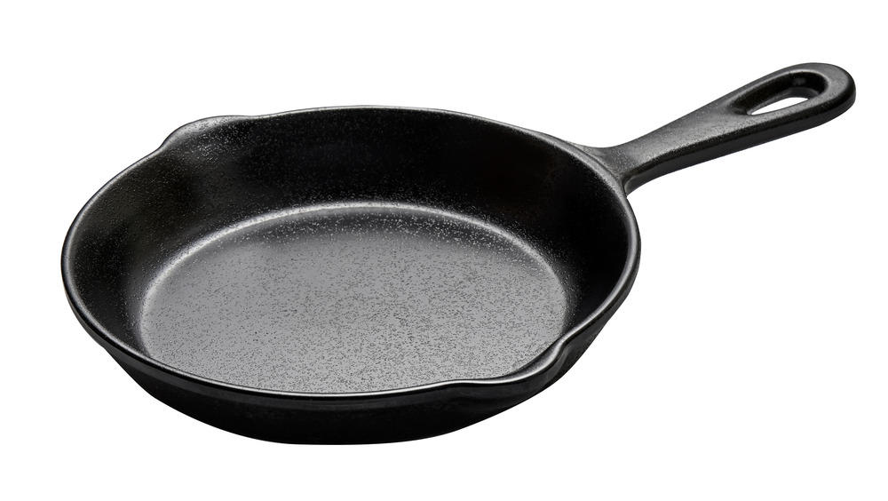 A cast iron skillet