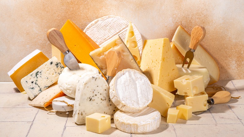 array of cheeses