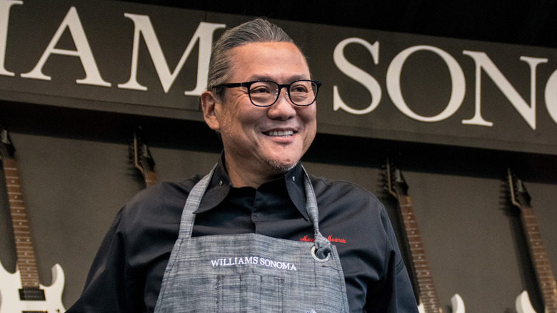 Masaharu Morimoto grinning at demonstration