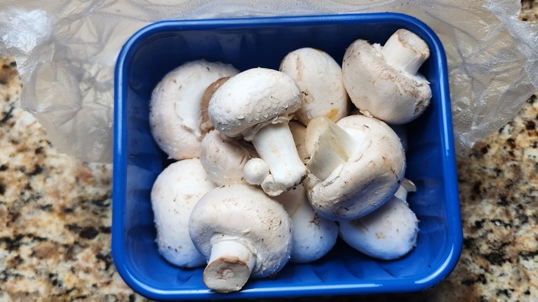 mushrooms in original container