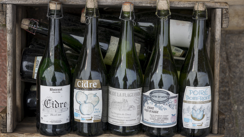 bottles of cider from Normandy