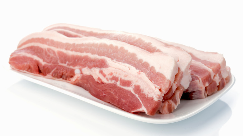 Thick-cut bacon strips