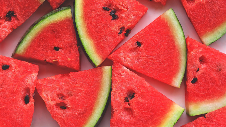 Fresh watermelon slices