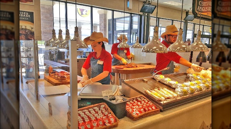 Buc-ee's employees prepping barbecue