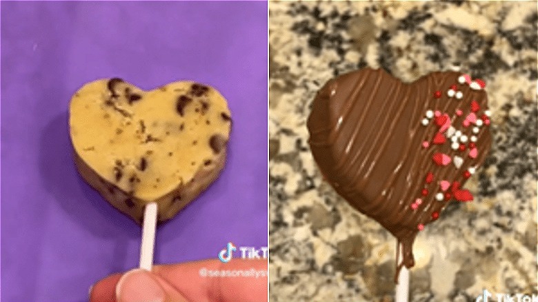 Valentine's Day edible cookie dough pops 