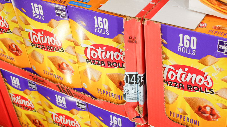 Boxes of Totino's Pizza Rolls