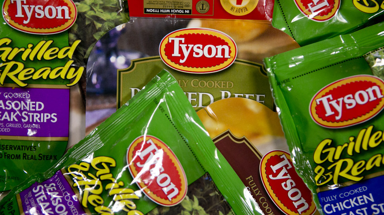Bags of Tyson meat products