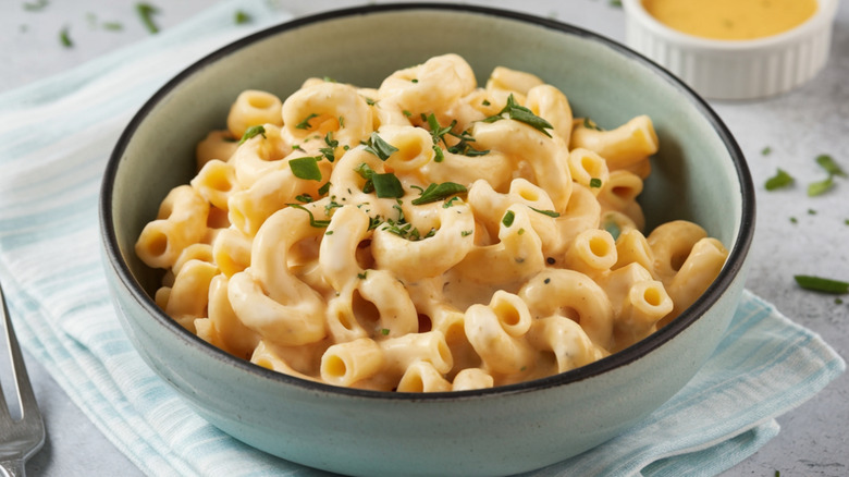 Bowl of creamy macaroni and cheese