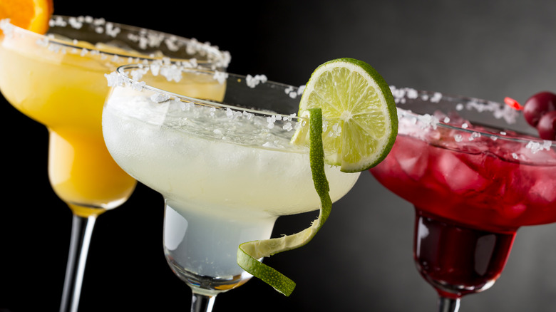 three flavors of margarita