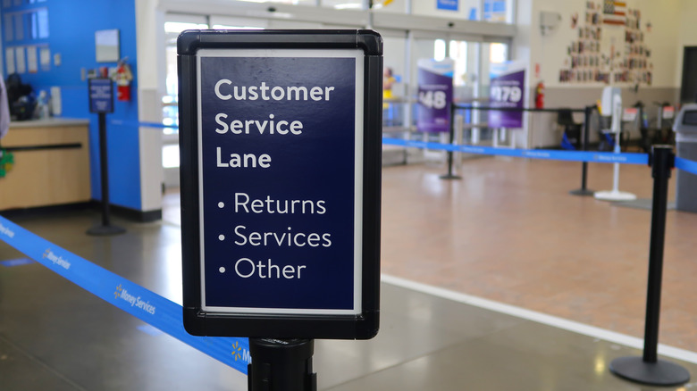 Services sign at Walmart