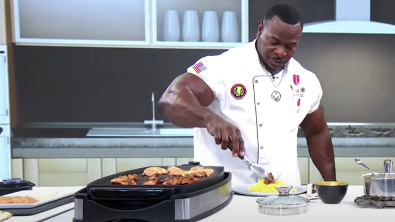 Chef Andre Rush cooking