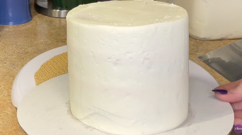 air bubbles in frosting on a cake