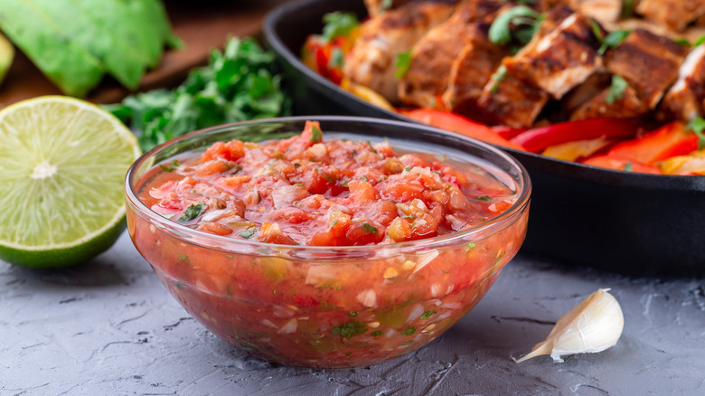 Bowl of tomato salsa