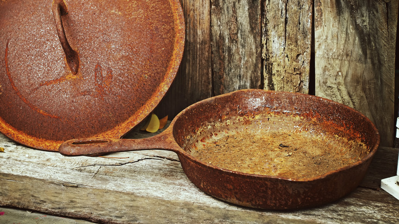 rusted cast iron skillet