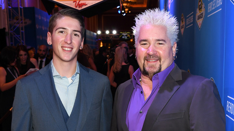 Guy Fieri and Hunter Fieri smiling