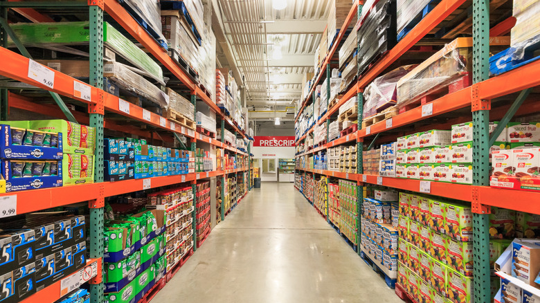 Costco aisle with bulk foods