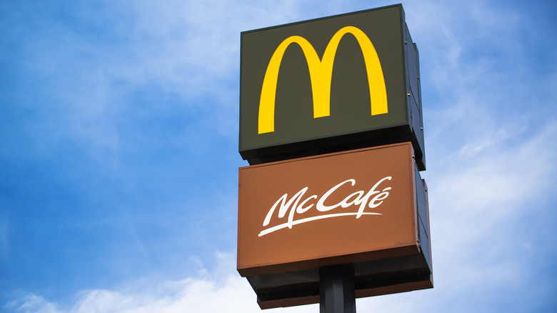 sign promoting McDonald's McCafé