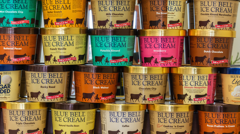 blue bell ice cream tubs