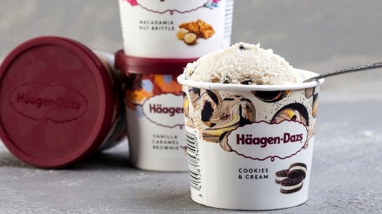 pints of Haagen-Dazs ice cream