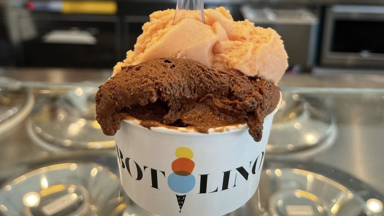 Chocolate and orange gelato from Botolino