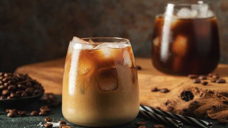 iced latte in glass