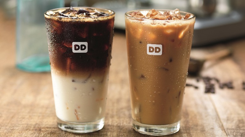 Two iced coffee drinks 