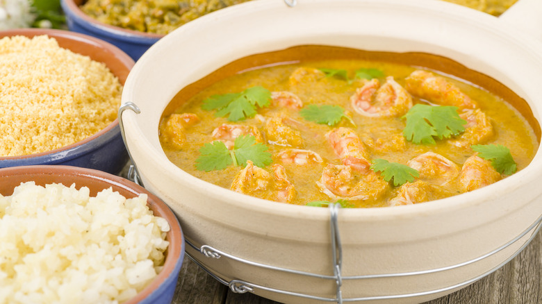 Bowl of vatapa with shrimp