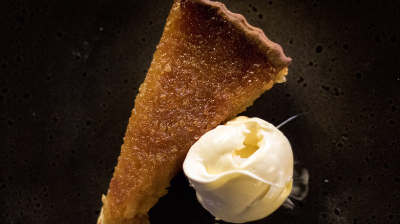 treacle tart slice clotted cream