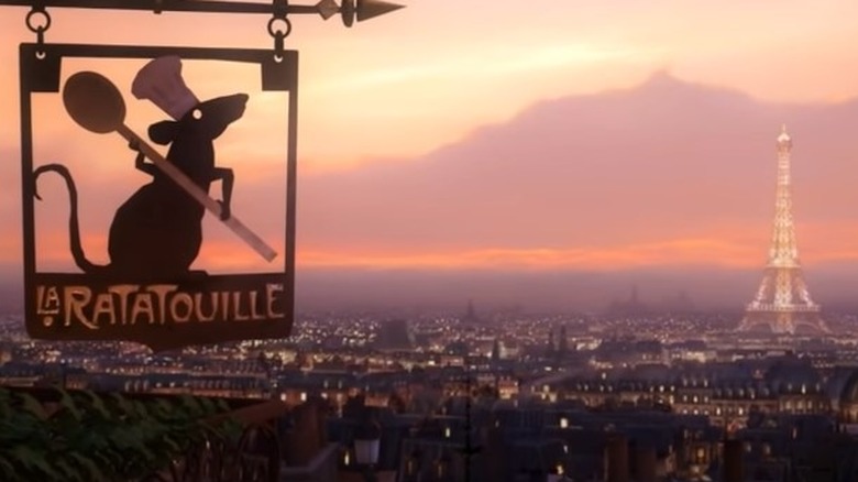 La Ratatouille amid Paris skyline in film