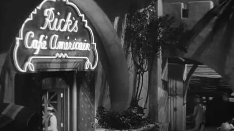 Rick's Cafe sign in scene from Casablanca