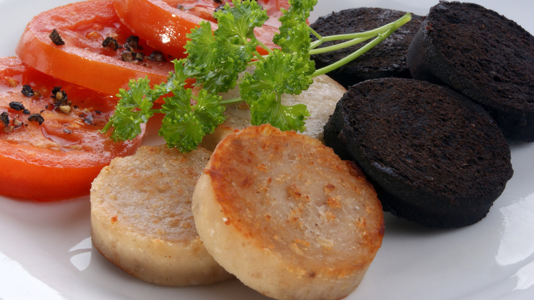 black and white pudding slices