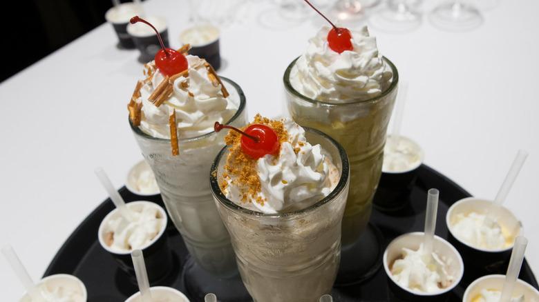 Steak 'N Shake milkshakes on table