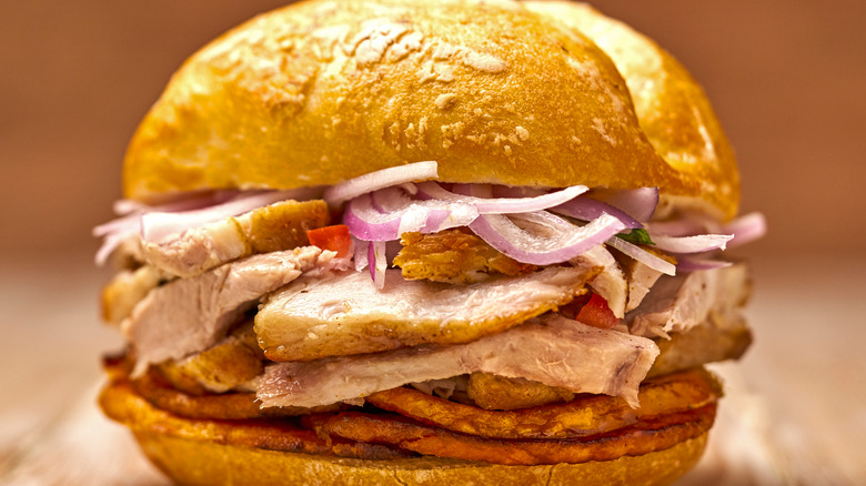 Crispy pork sandwich