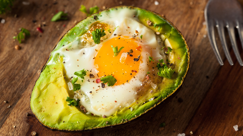 Egg baked in avocado