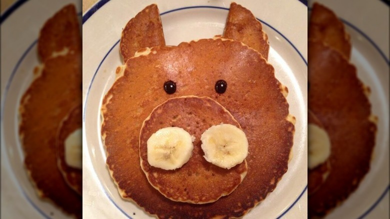 Little Piggy Pancakes off of the Bob Evans kid menu