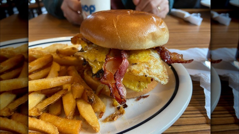 An IHOP breakfast burger