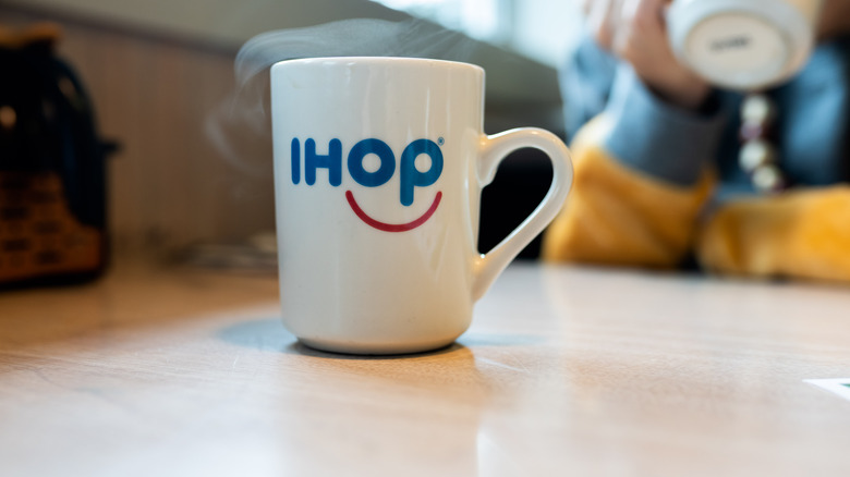 Steaming IHOP mug