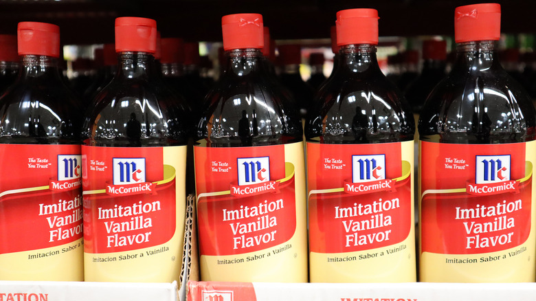 bottles of imitation vanilla extract