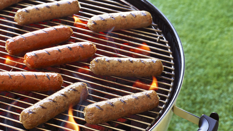 Impossible sausages on the grill